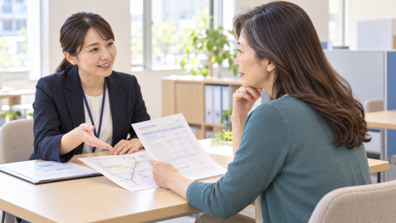 明細をそろえて派遣元に相談する女性
